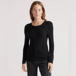 Quince Featherweight Cashmere Ribbed Crewneck Sweater Size Small